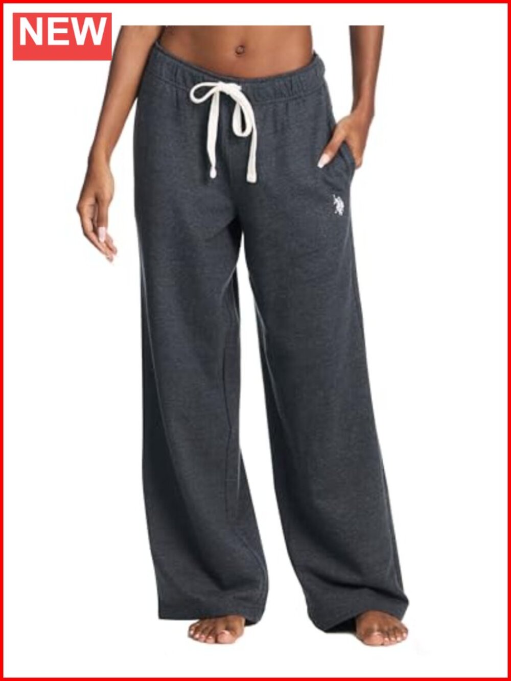Wide Leg Sweatpants with Pockets French Terry Drawstring Waist Lounge Pants